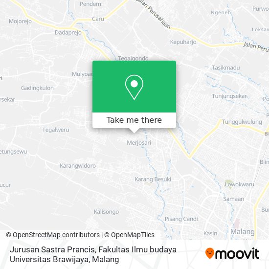 Jurusan Sastra Prancis, Fakultas Ilmu budaya Universitas Brawijaya map