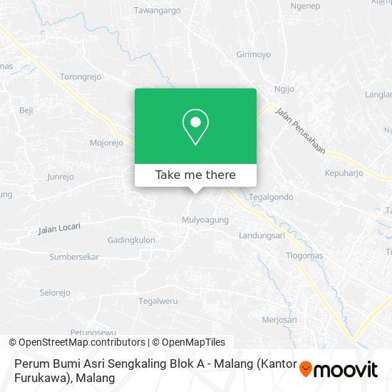 Perum Bumi Asri Sengkaling Blok A - Malang (Kantor Furukawa) map