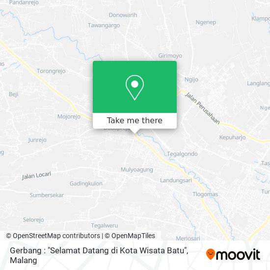 Gerbang : "Selamat Datang di Kota Wisata Batu" map