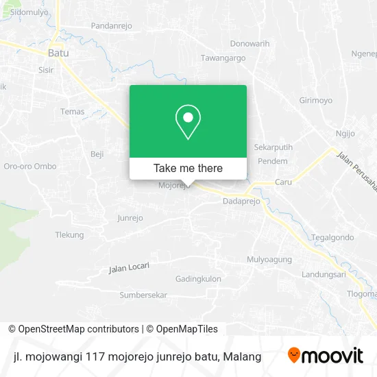 jl. mojowangi 117 mojorejo junrejo batu map