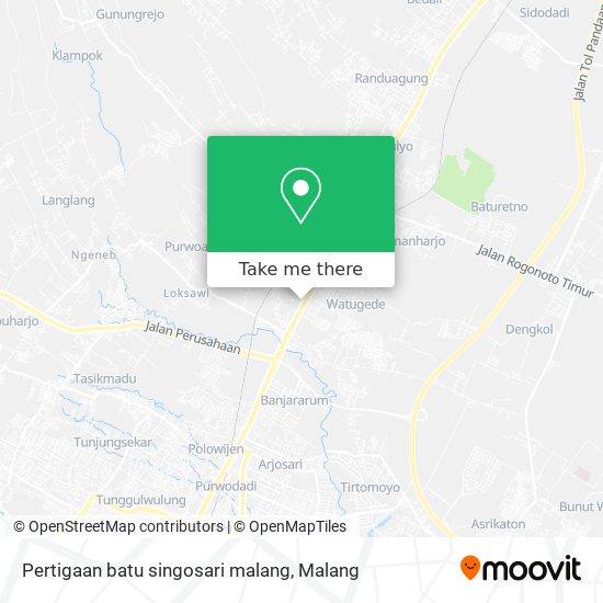 Pertigaan batu singosari malang map