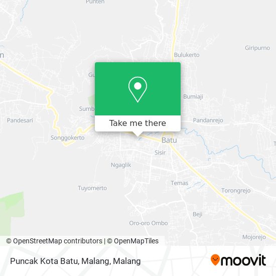 Puncak Kota Batu, Malang map