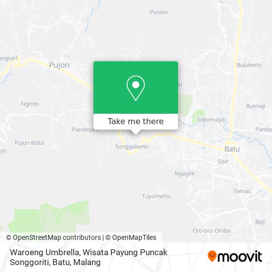 Waroeng Umbrella, Wisata Payung Puncak Songgoriti, Batu map