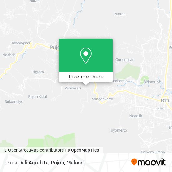 Pura Dali Agrahita, Pujon map