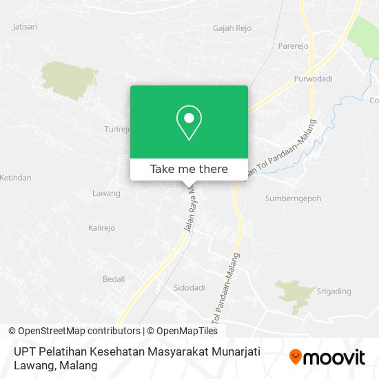 UPT Pelatihan Kesehatan Masyarakat Munarjati Lawang map