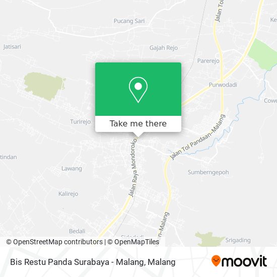 Bis Restu Panda Surabaya - Malang map