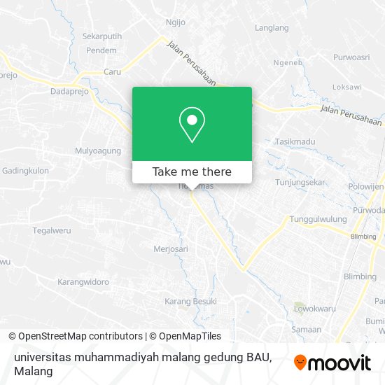 universitas muhammadiyah malang gedung BAU map
