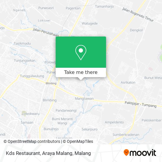 Kds Restaurant, Araya Malang map
