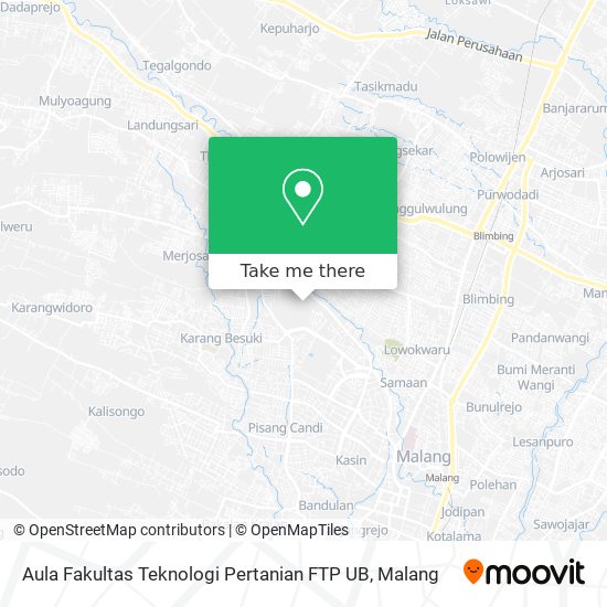 Aula Fakultas Teknologi Pertanian FTP UB map
