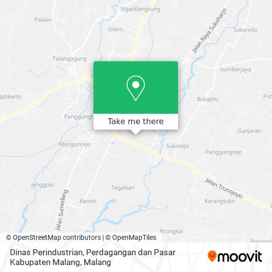 Dinas Perindustrian, Perdagangan dan Pasar Kabupaten Malang map