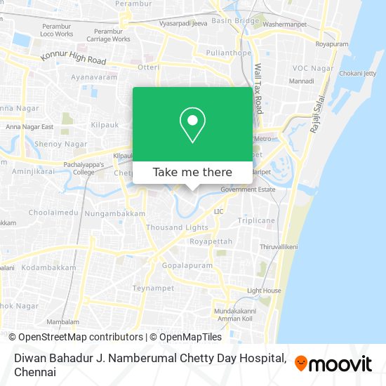 Diwan Bahadur J. Namberumal Chetty Day Hospital map
