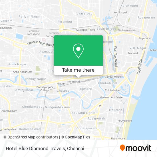 Hotel Blue Diamond Travels map
