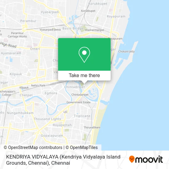 KENDRIYA VIDYALAYA (Kendriya Vidyalaya Island Grounds, Chennai) map