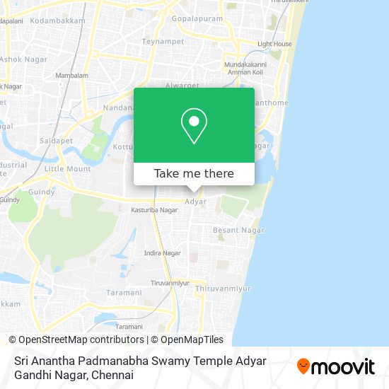 Sri Anantha Padmanabha Swamy Temple Adyar Gandhi Nagar map