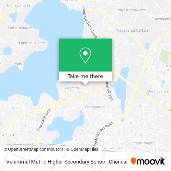 Velammal Matric Higher Secondary School map