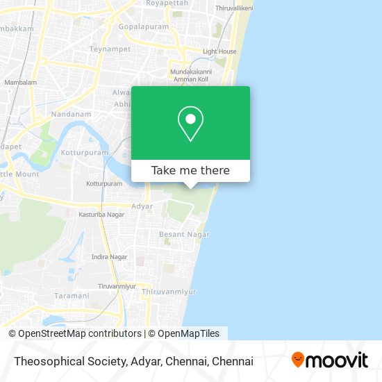 Theosophical Society, Adyar, Chennai map