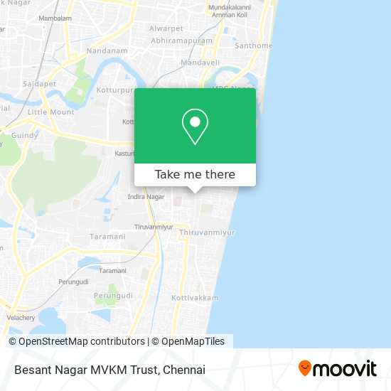 Besant Nagar MVKM Trust map
