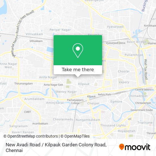 New Avadi Road / Kilpauk Garden Colony Road map