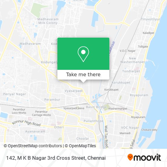 142, M K B Nagar 3rd Cross Street map