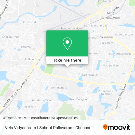 Vels Vidyashram I School Pallavaram map