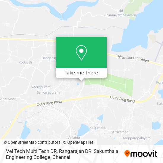 Vel Tech Multi Tech DR. Rangarajan DR. Sakunthala Engineering College map