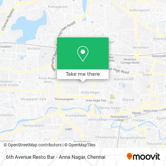 6th Avenue Resto Bar - Anna Nagar map