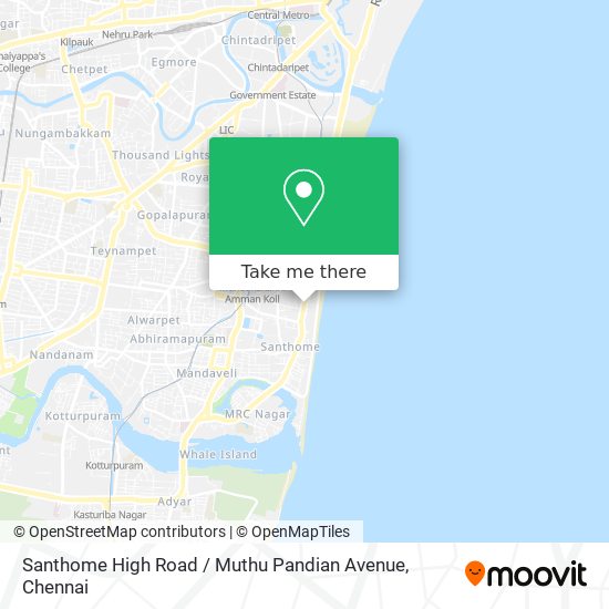 Santhome High Road / Muthu Pandian Avenue map