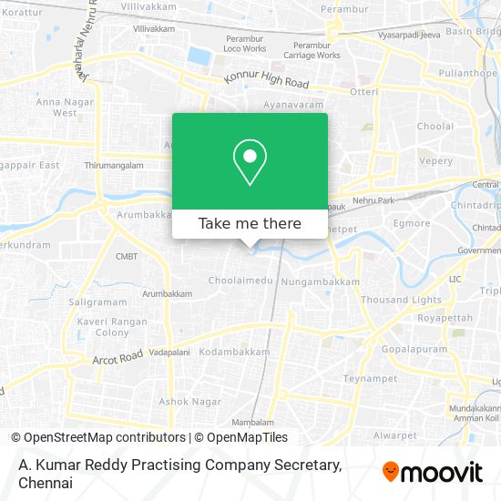 A. Kumar Reddy Practising Company Secretary map