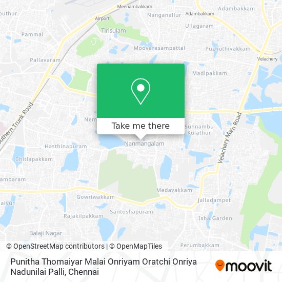 Punitha Thomaiyar Malai Onriyam Oratchi Onriya Nadunilai Palli map