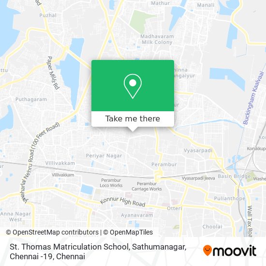 St. Thomas Matriculation School, Sathumanagar, Chennai -19 map