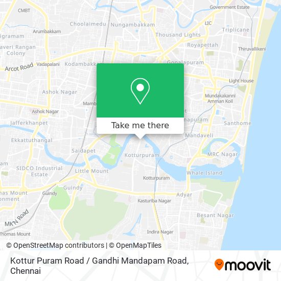 Kottur Puram Road / Gandhi Mandapam Road map