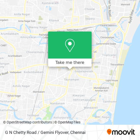 G N Chetty Road / Gemini Flyover map
