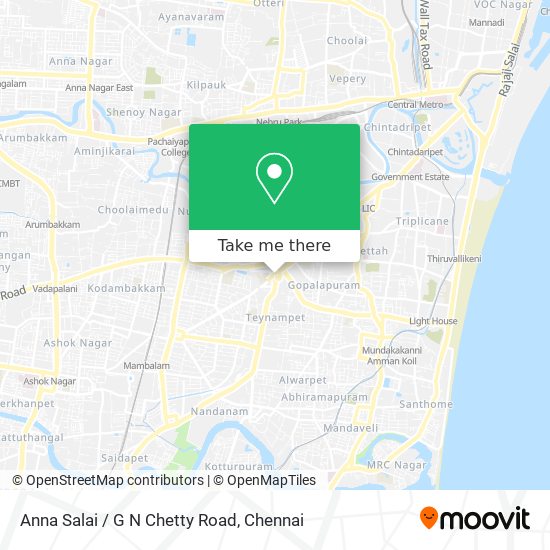 Anna Salai / G N Chetty Road map