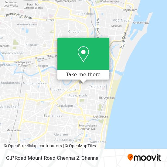 G.P.Road Mount Road Chennai 2 map