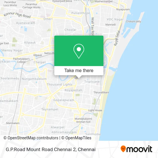 G.P.Road Mount Road Chennai 2 map