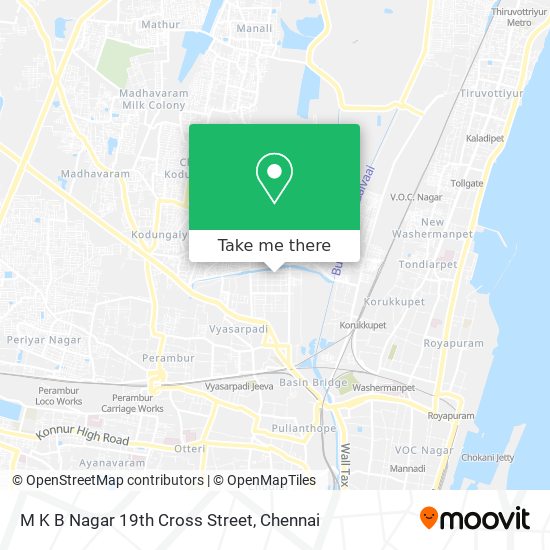 M K B Nagar 19th Cross Street map