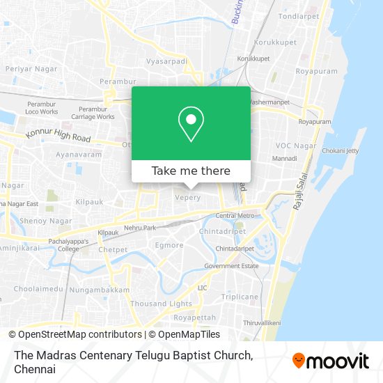 The Madras Centenary Telugu Baptist Church map