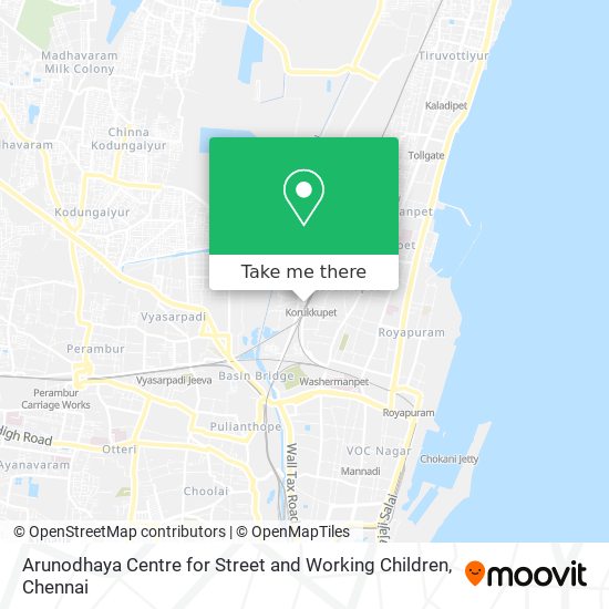Arunodhaya Centre for Street and Working Children map