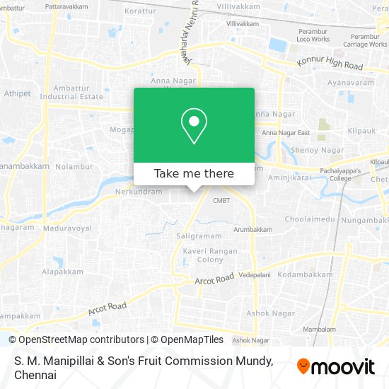 S. M. Manipillai & Son's Fruit Commission Mundy map