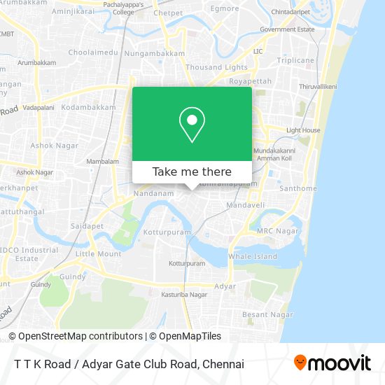 T T K Road / Adyar Gate Club Road map