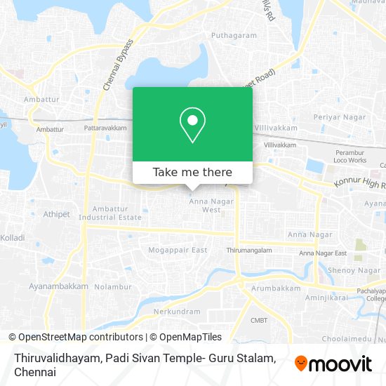 Thiruvalidhayam, Padi Sivan Temple- Guru Stalam map