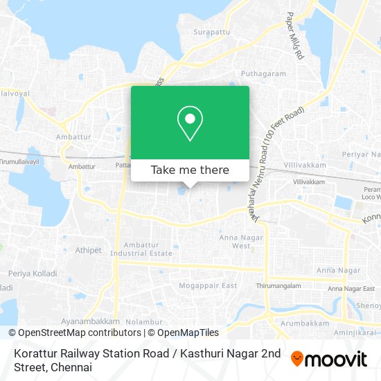 Korattur Railway Station Road / Kasthuri Nagar 2nd Street map