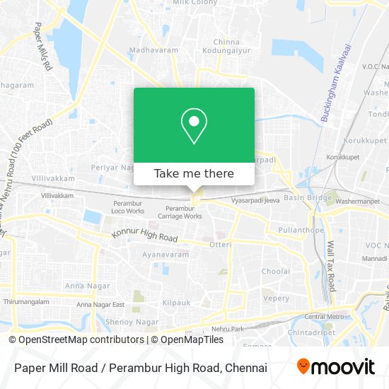 Paper Mill Road / Perambur High Road map