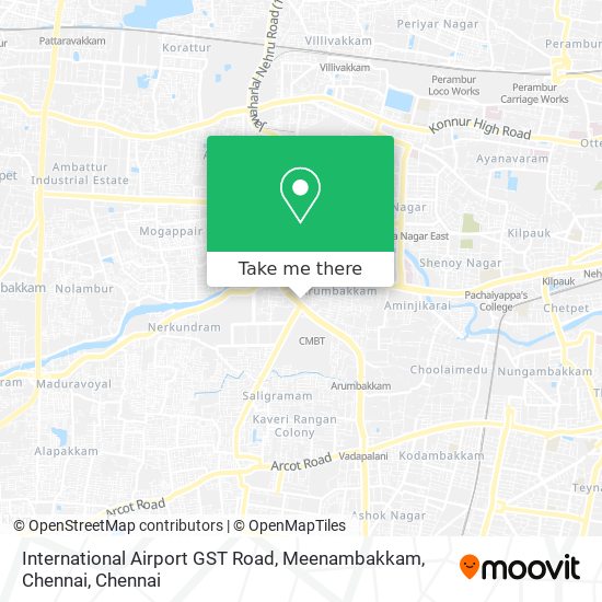 International Airport GST Road, Meenambakkam, Chennai map