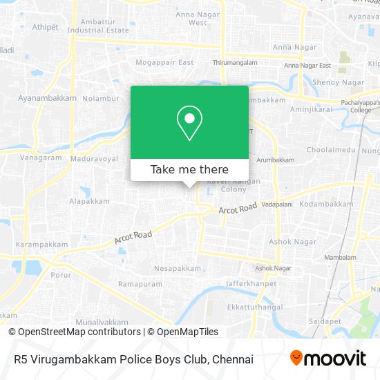 R5 Virugambakkam Police Boys Club map