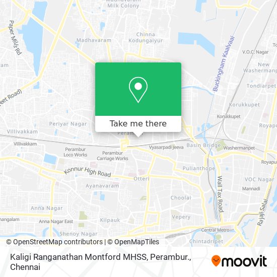 Kaligi Ranganathan Montford MHSS, Perambur. map