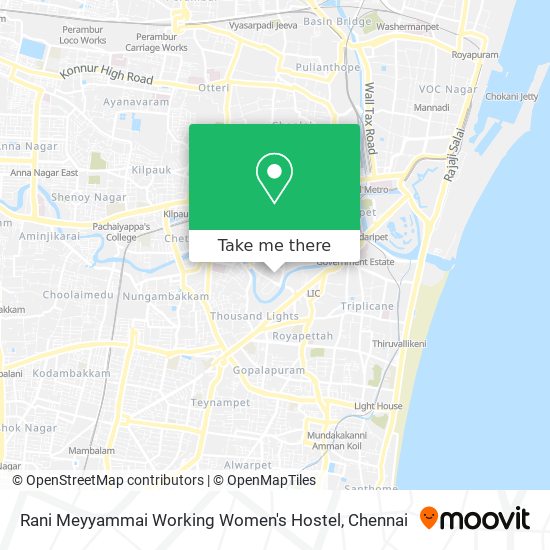 Rani Meyyammai Working Women's Hostel map