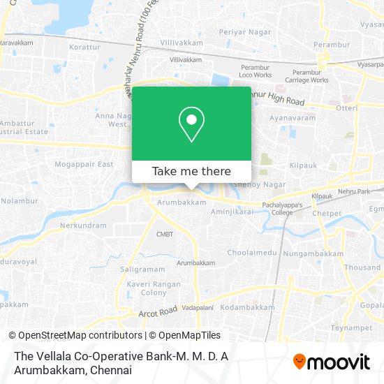The Vellala Co-Operative Bank-M. M. D. A Arumbakkam map