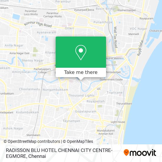 RADISSON BLU HOTEL CHENNAI CITY CENTRE-EGMORE map