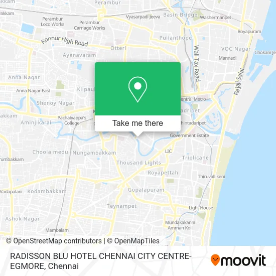 RADISSON BLU HOTEL CHENNAI CITY CENTRE-EGMORE map